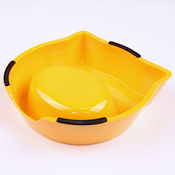 Миска для кошек и собак, 18x17.5x5 см, 270 мл, оранжевая Bobo