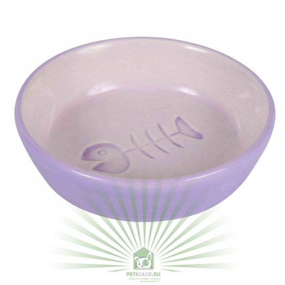 Миска для кошки с рисунком "Рыбья кость", 0,2 л/ø 13 см, керамика, Trixie 24492