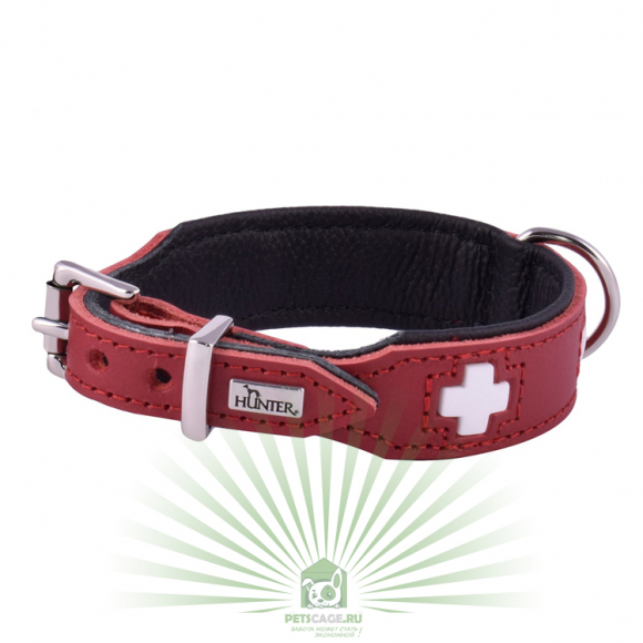 Кожаный ошейник Swiss 65 L, красно-черный, Hunter 41869 Кожаный ошейник Swiss 65 L, красно-черный, Hunter 41869