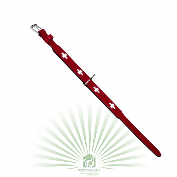 Кожаный ошейник Swiss 65 L, красно-черный, Hunter 41869 Кожаный ошейник Swiss 65 L, красно-черный, Hunter 41869