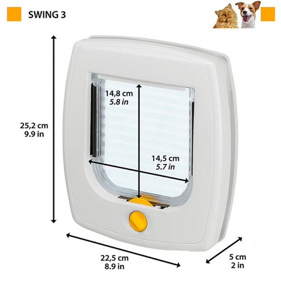 Дверь для кошек и собак Ferplast Swing 3 серая (модель: 72102021) Дверь для кошек и собак Ferplast Swing 3 серая (модель: 72102021)