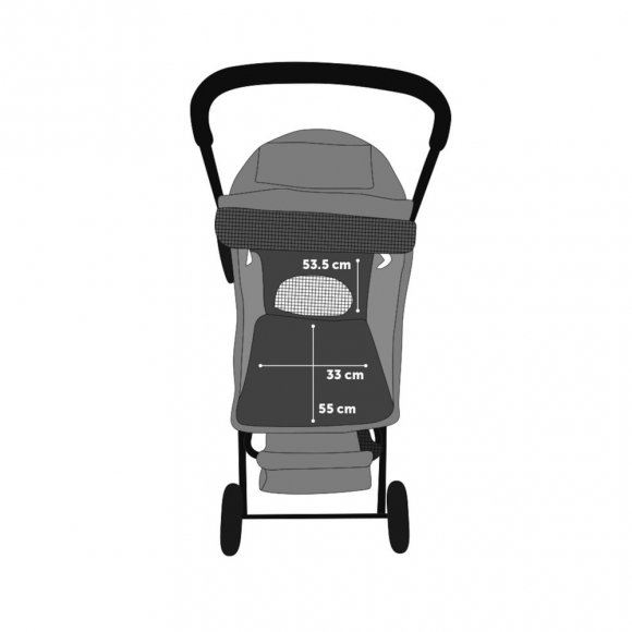 Коляска для животных BUGGY ANDA 81,5х46x98 см, черная, Flamingo FL519574