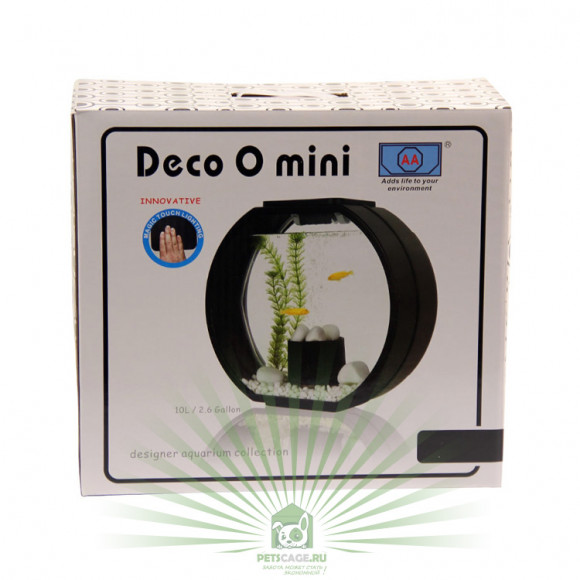Аквариум Deco O Mini 10 л, черный