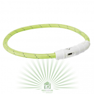 Мигающее кольцо для собак USB,  M–L: 45 см, нейлон, зеленый, Trixie 12701