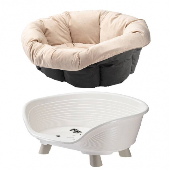 Приподнятая лежанка Sofà Throne 6 для собак и кошек, белая, Ferplast 70156011 Приподнятая лежанка Sofà Throne 6 для собак и кошек, белая, Ferplast 70156011