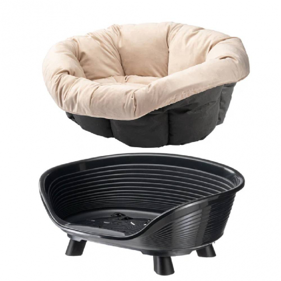 Приподнятая лежанка Sofà Throne 6 для собак и кошек, черная, Ferplast 70156017