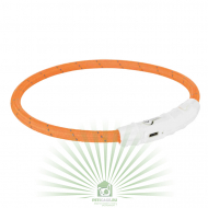 Мигающее кольцо для собак USB, XS–S: 35 см, нейлон, оранжевый, Trixie 12703