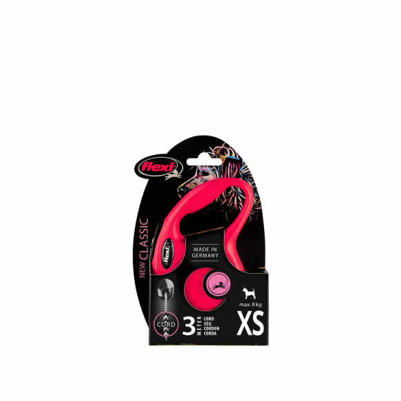 Рулетка Flexi New Classic XS, 3 м, 8 кг, трос, красный Рулетка Flexi New Classic XS, 3 м, 8 кг, трос, красный