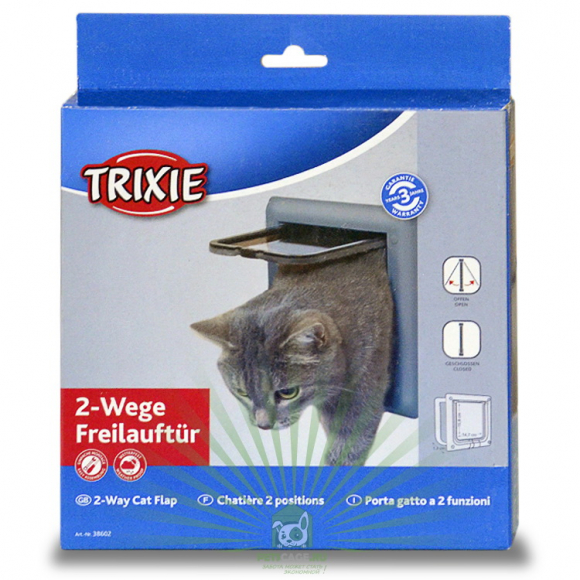 Дверь для кошки 2 позиции серая Trixie 38602