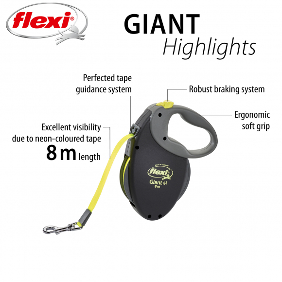 Рулетка Flexi Giant M, 8 м, 25 кг, лента Рулетка Flexi Giant M, 8 м, 25 кг, лента