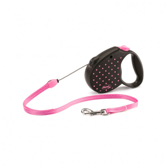 Рулетка Flexi Color Dots S, трос, 5 м 12 кг