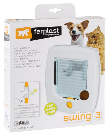 Дверь для кошек и собак Ferplast Swing 3 коричневая (модель: 72102012) Дверь для кошек и собак Ferplast Swing 3 коричневая (модель: 72102012)