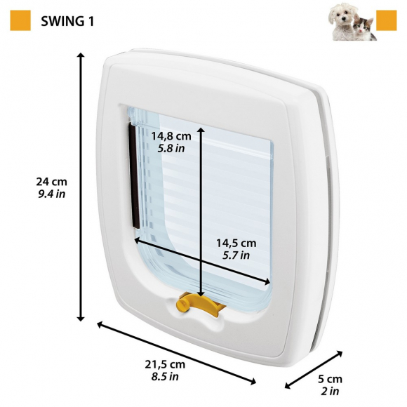 Дверь для кошек и собак Ferplast Swing 1 белая (модель: 72101011) Дверь для кошек и собак Ferplast Swing 1 белая (модель: 72101011)