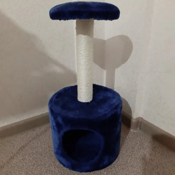 Когтеточка домик для котят, 26х26х50 см, синяя Pet Choice Когтеточка домик для котят, 26х26х50 см, синяя Pet Choice