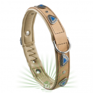Ошейник GIOTTO C25/44 кожаный с декоративными элементами, бежевый Ошейник GIOTTO C25/44 кожаный с декоративными элементами, бежевый