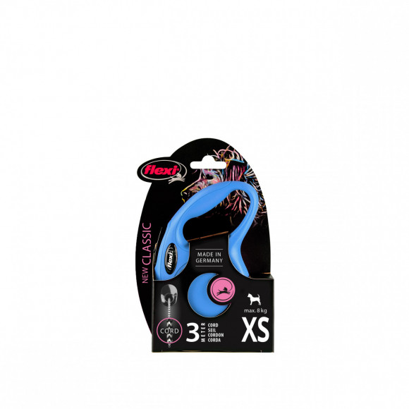 Рулетка Flexi New Classic XS, 3 м, 8 кг, трос, синий Рулетка Flexi New Classic XS, 3 м, 8 кг, трос, синий