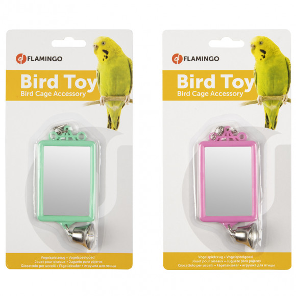Игрушка для птиц "Зеркало в рамке" прямоугольное, Flamingo FL100290