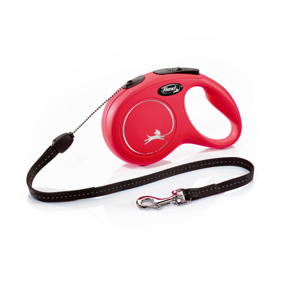 Рулетка Flexi New Classic S, 8 м, 12 кг, трос, красный