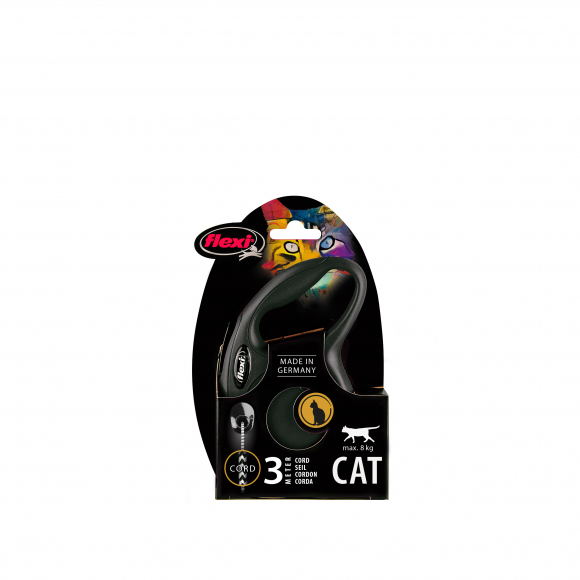 Рулетка Flexi Cat, 3 м, 8 кг, трос, черный Рулетка Flexi Cat, 3 м, 8 кг, трос, черный