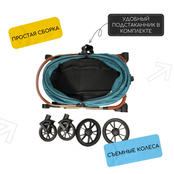 Большая прогулочная коляска для кошек и собак, голубая, Mr.Kranch MKR542496 Большая прогулочная коляска для кошек и собак, голубая, Mr.Kranch MKR542496