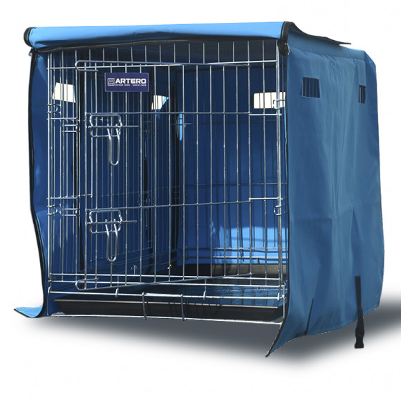Чехол для клеток №6, petscage, синий, ткань ПВХ, 125х81х88 см
