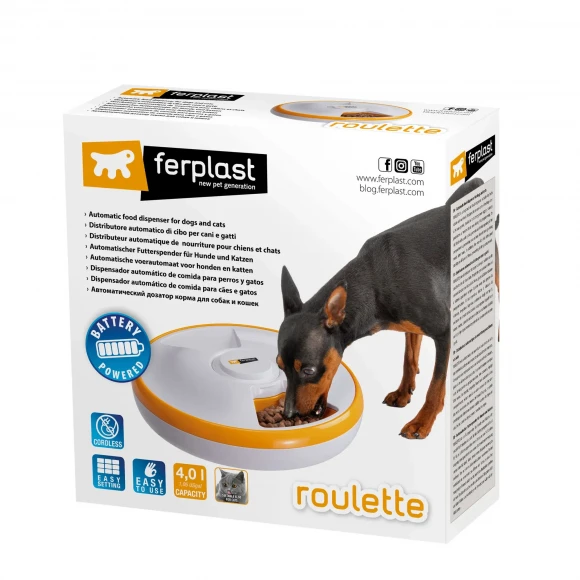 Автоматическая кормушка Roulette для собак и кошек, Ferplast 71270399 Автоматическая кормушка Roulette для собак и кошек, Ferplast 71270399
