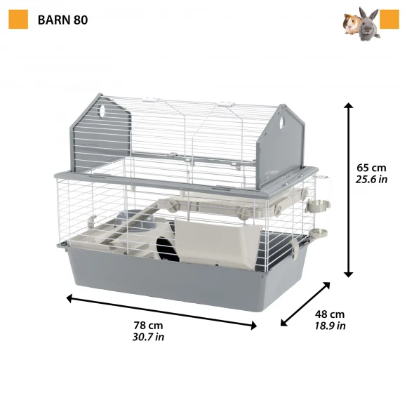 Клетка Barn 80 для кроликов, серая, Ferplast 57068021 Клетка Barn 80 для кроликов, серая, Ferplast 57068021