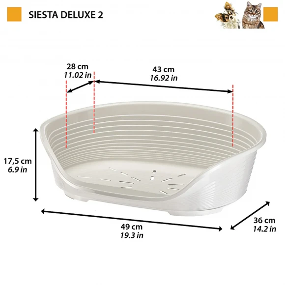 Лежак Siesta Deluxe 2 для собак и кошек, бордовый, Ferplast 70202929 Лежак Siesta Deluxe 2 для собак и кошек, бордовый, Ferplast 70202929