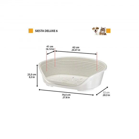 Лежак для собак Siesta Deluxe 6, пластиковый, бордовый, Ferplast 70206929
