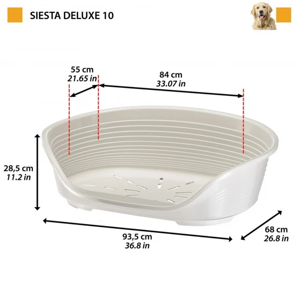 Лежак для собак Siesta Deluxe 10, пластиковый, светло-сиреневый, Ferplast 70210923